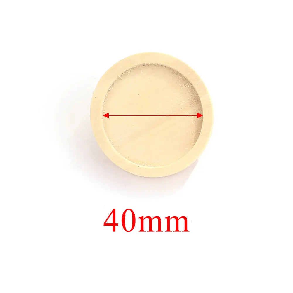 Blank Wood Cabochon Brooch Base Settings, Fits 20 25 30 40mm, Round Bezel Tray Blanks