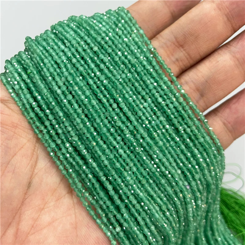 Tiny Green Natural Gemstone Beads, Turquoise, Jade, Agate, Quartz, Amazonite, 2 3 4 mm 15.5" Strand