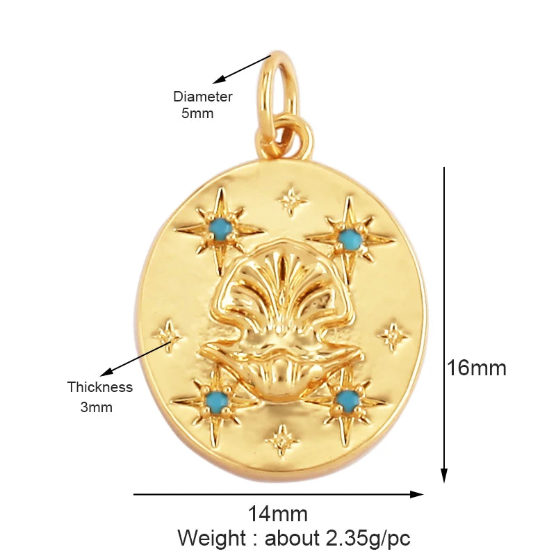 Ocean Jams 18k Gold Plated Zircon Charm Collection