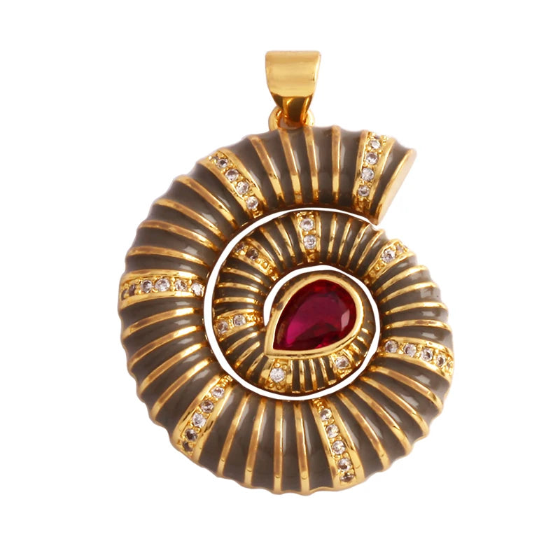 Nautilus 18k Gold Plated Zircon Charm Collection