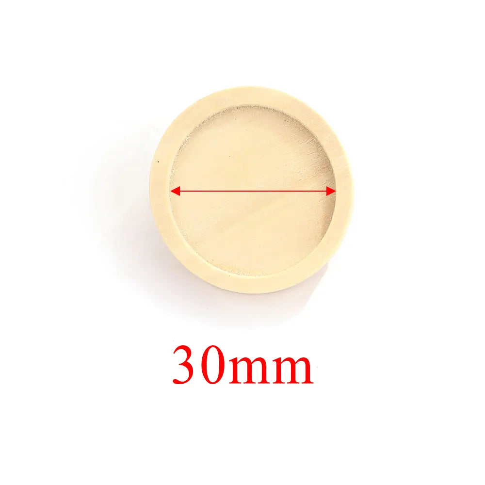 Blank Wood Cabochon Brooch Base Settings, Fits 20 25 30 40mm, Round Bezel Tray Blanks