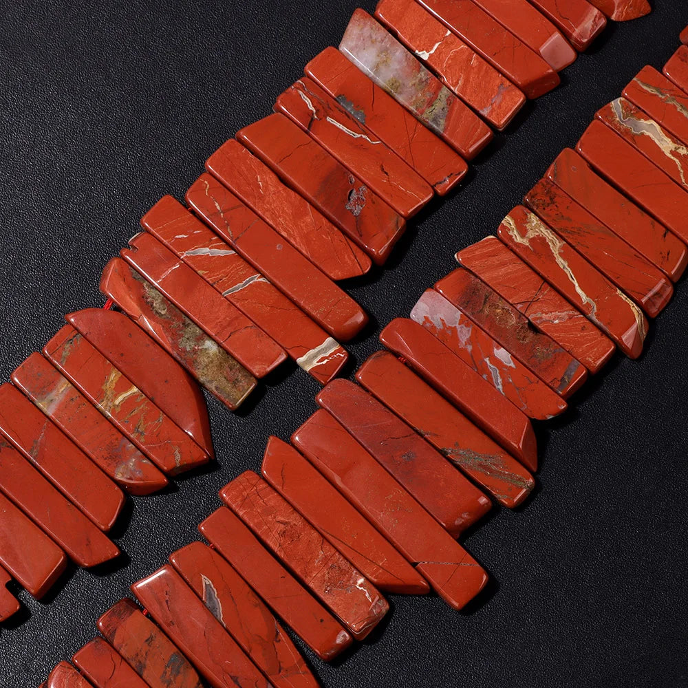 Irregular Natural Red Stone Top Drilled Beads, Flat, Sliced Point Beads 25mm