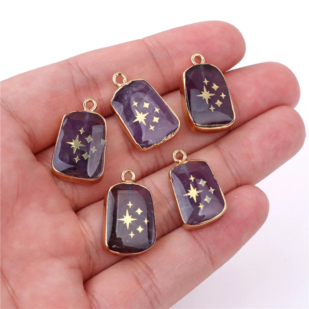 Amethyst Pendant Beads, Natural Healing Gemstones, 9 sizes & Shapes, 2pcs