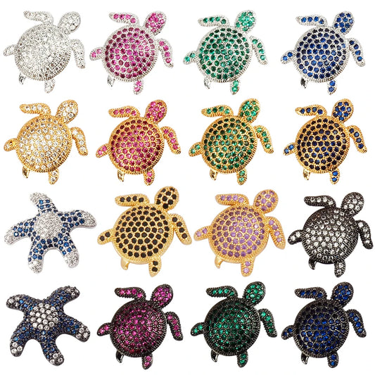 Sea Turtle & Friends Charm Collection with CZ