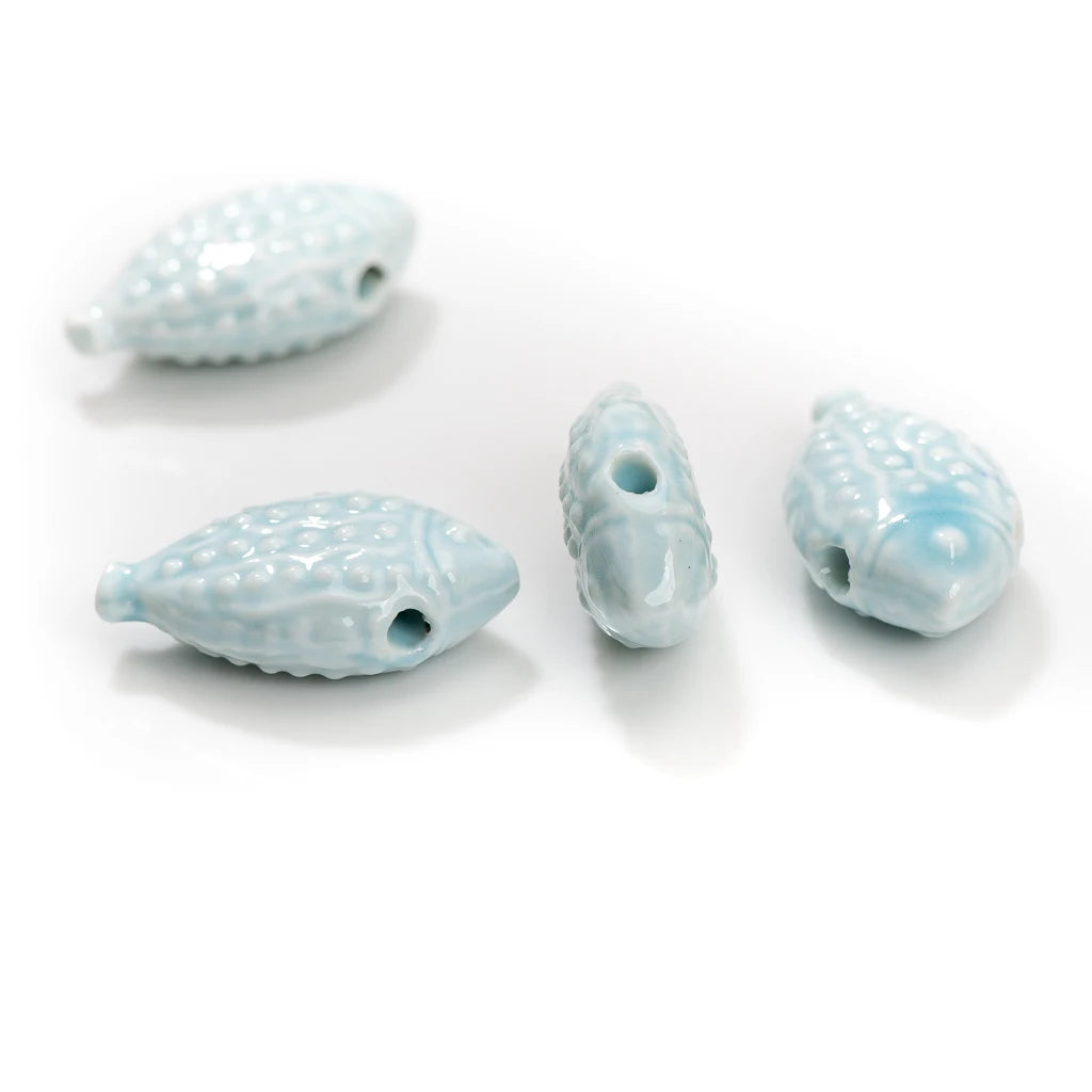 Ocean Breeze Ceramic Fish Beads, 40mm, 2pcs