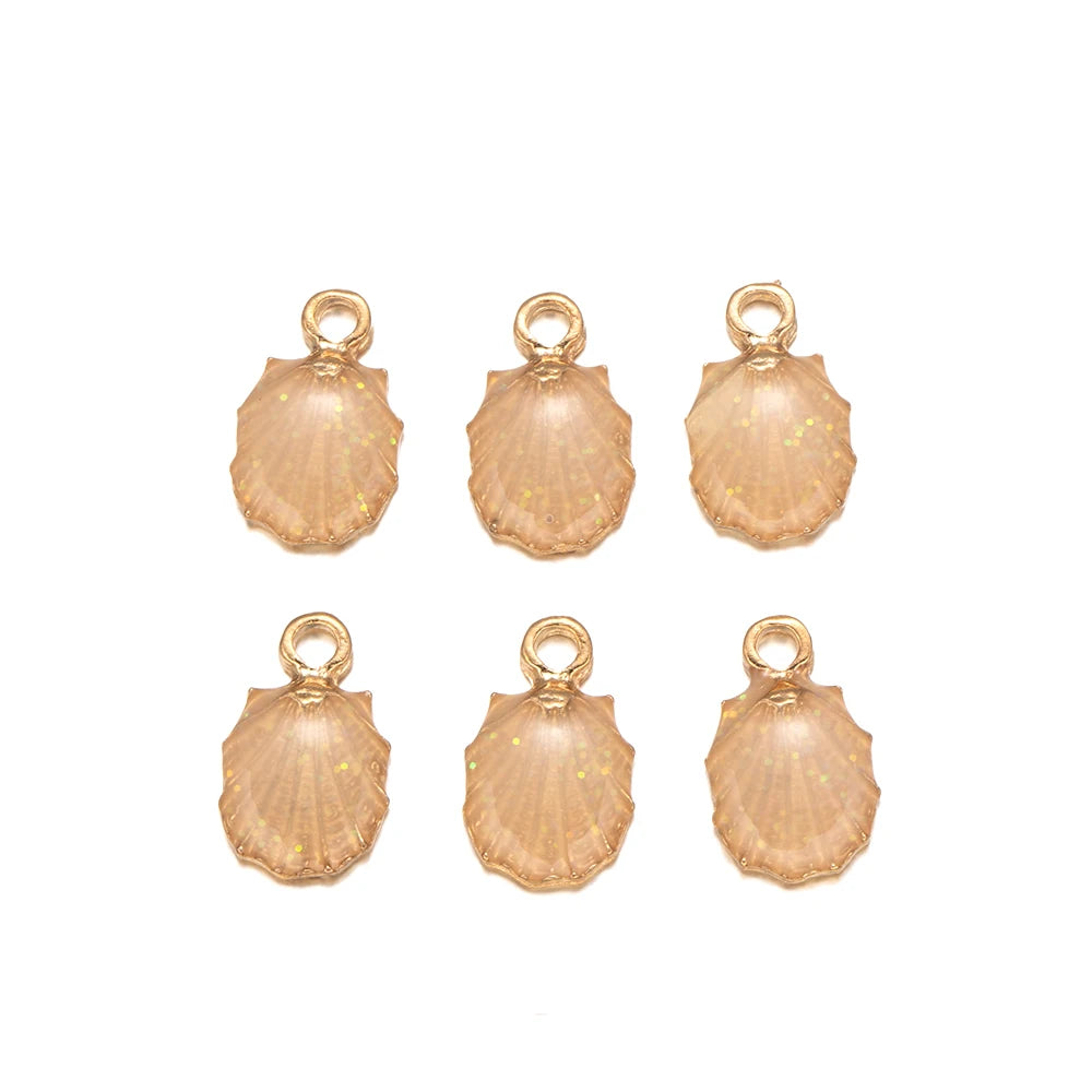 Oceanic Gold Plated Sea Shell Charms 10pcs