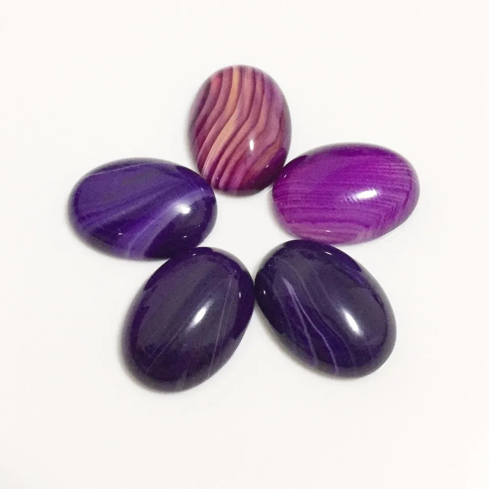 Purple Lace Agate Oval Cabochons, 13x18/18x25mm