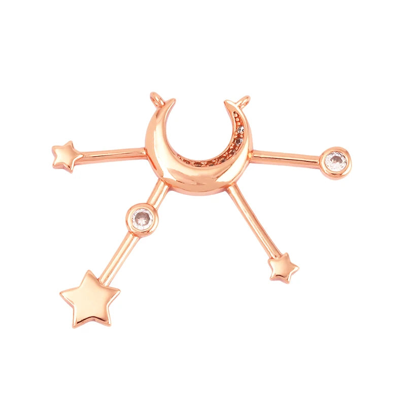 Celestial 18K Gold Inlaid Cubic Zirconia Charm Collection