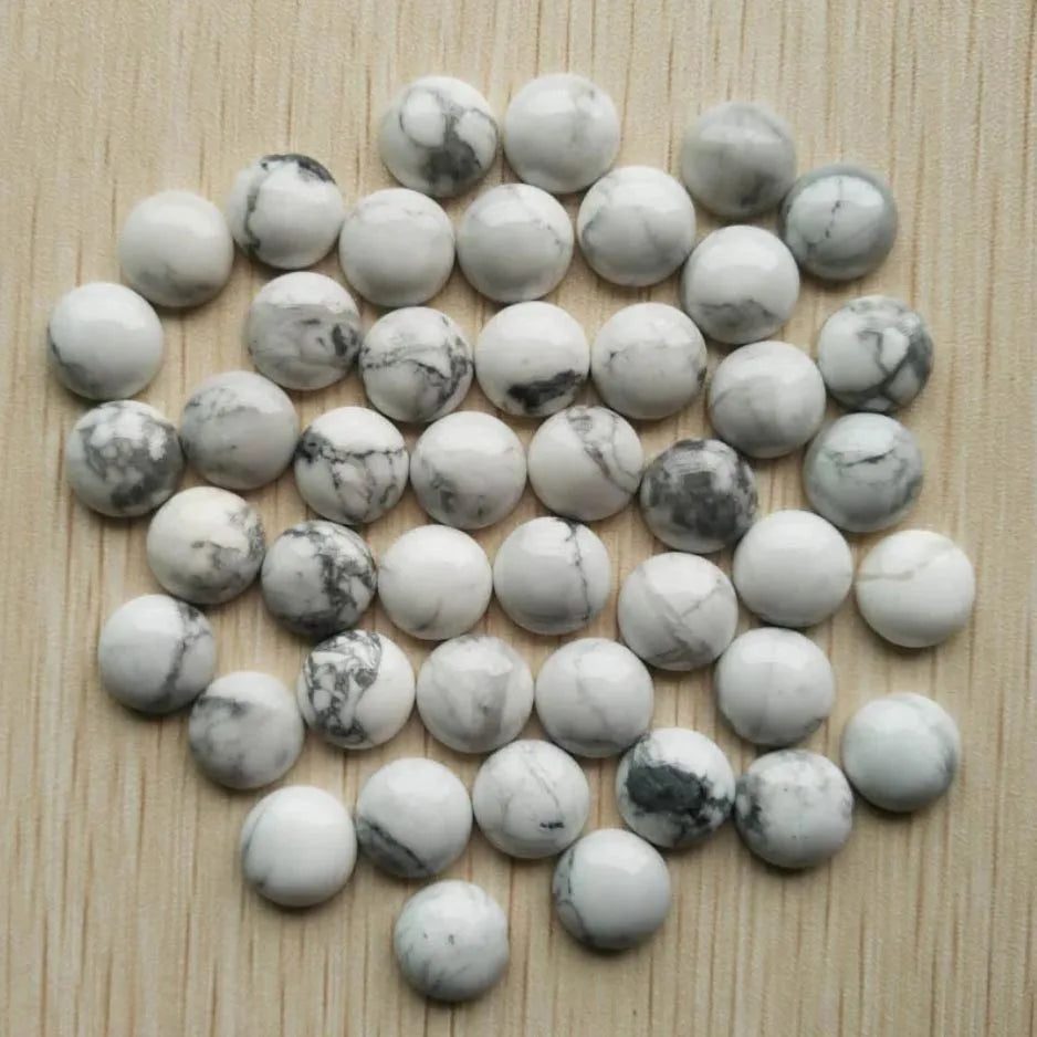 Mixed Round Gemstone Cabochons, 12mm, 50pcs