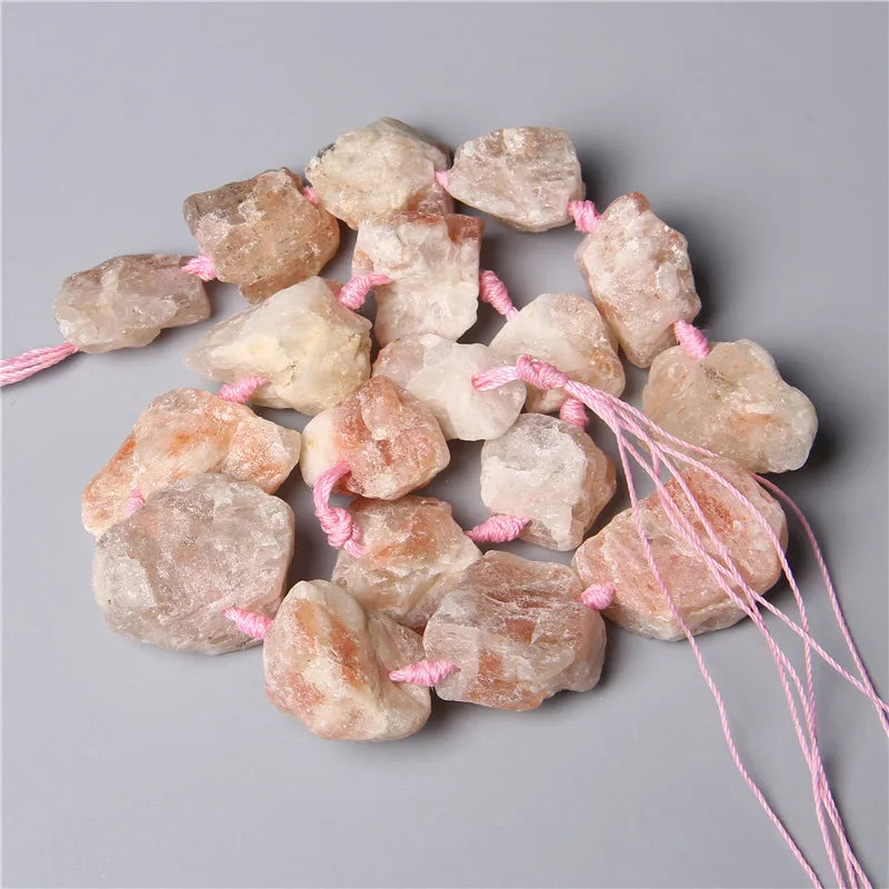 Raw White Quartz Beads, Freeform Crystal Nuggets 2-3cm - 20mm  7-8Pcs