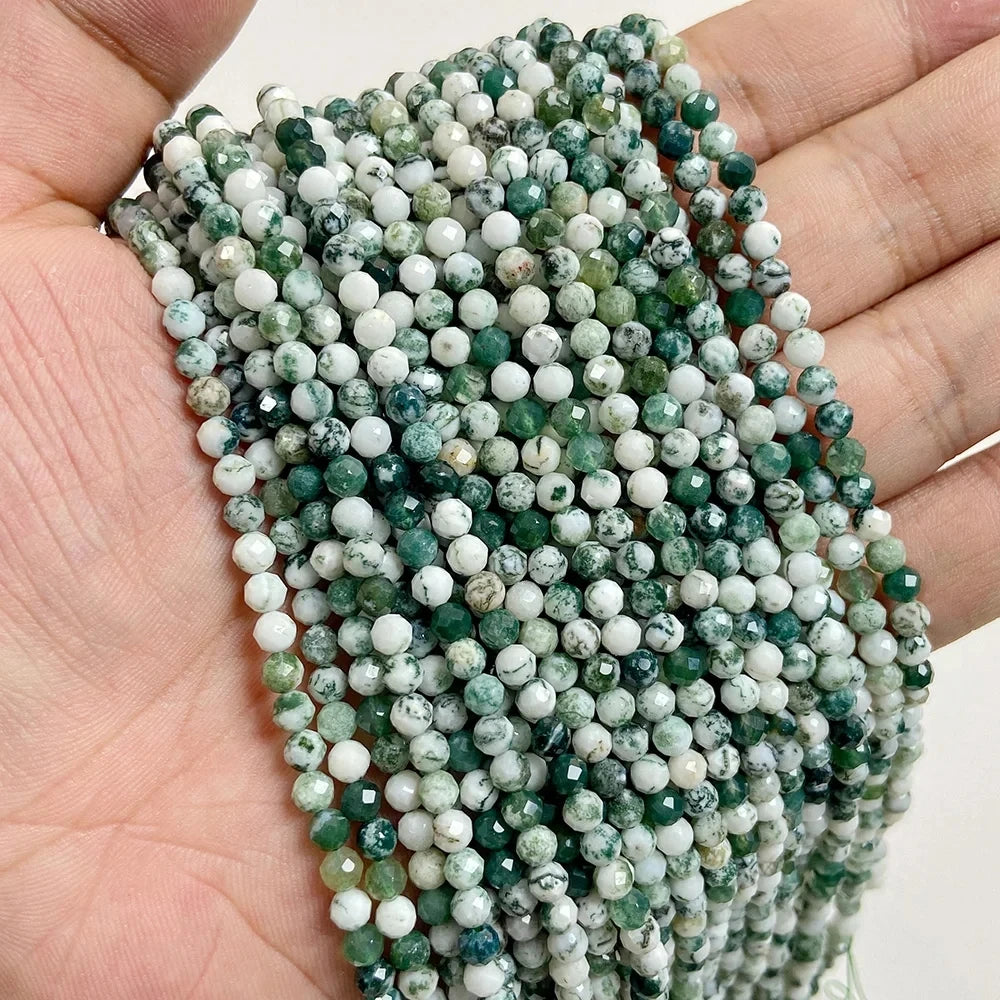 Ocean Gemstone Beads, Tiny Natural Blue Aquamarine, Amazonite, Apatite, Lapis, Turquoise Accents 2 3 4 mm