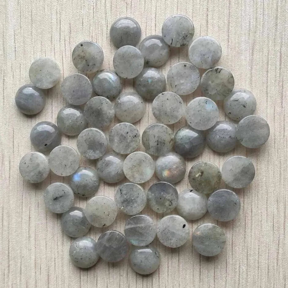 Mixed Round Gemstone Cabochons, 12mm, 50pcs