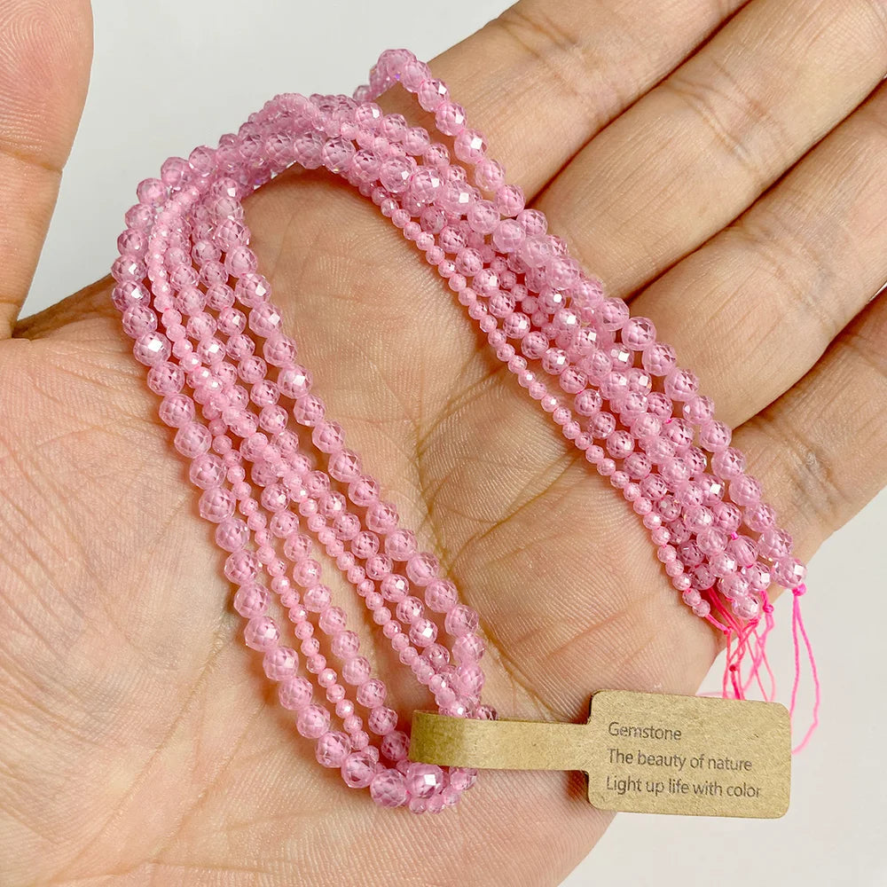 Tiny Natural Gemstone Beads, Rose Pink Quartz, Morganite, Garnet, Tourmaline, Fluorite, Amethyst, 2 3 4MM, 3 Strands