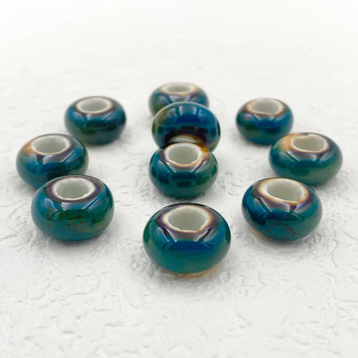 Big Hole Ceramic Spacer Beads, 10PCS