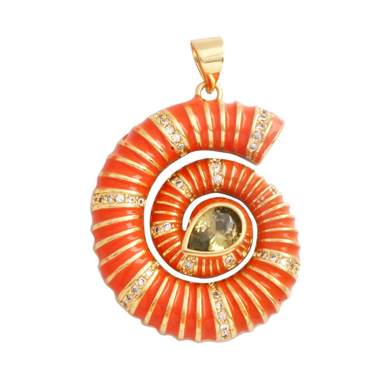 Nautilus 18k Gold Plated Zircon Charm Collection