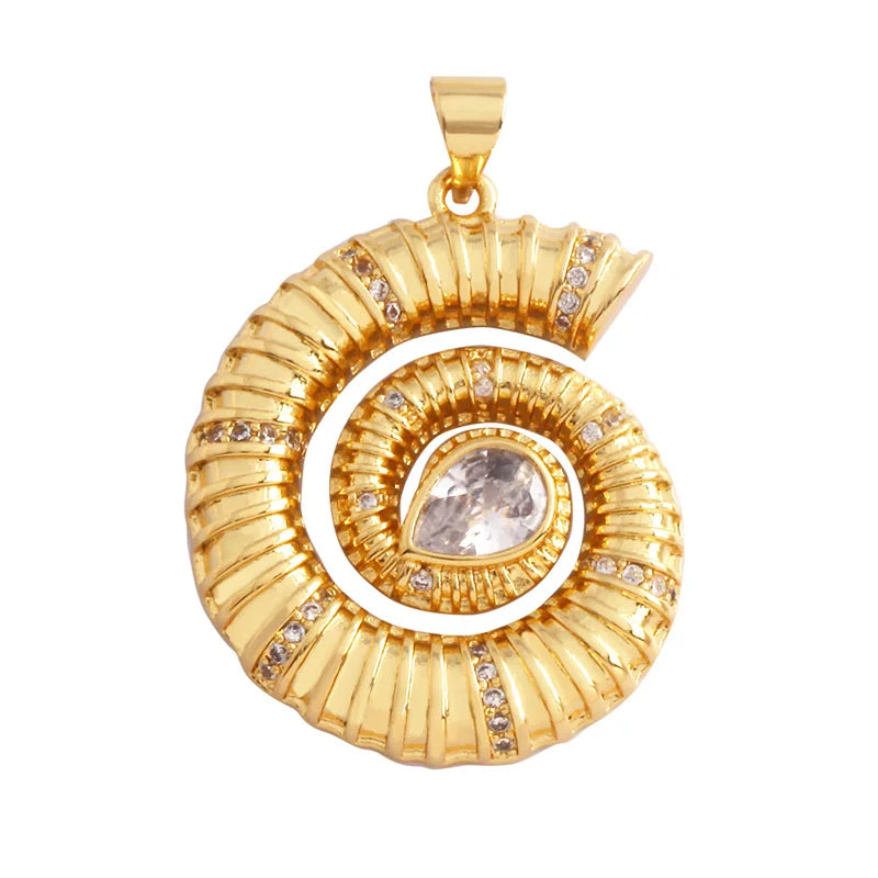 Nautilus 18k Gold Plated Zircon Charm Collection