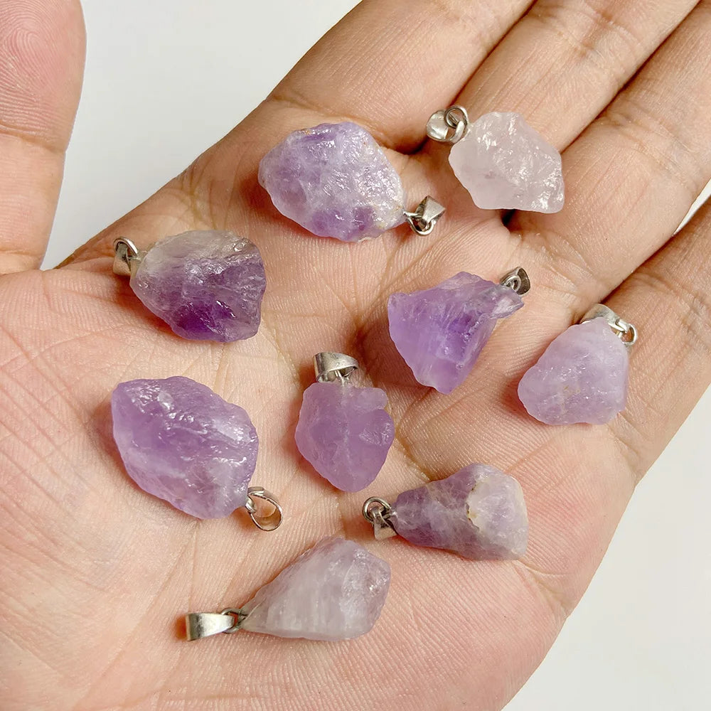 Amethyst Pendant Beads, Natural Healing Gemstones, 9 sizes & Shapes, 2pcs