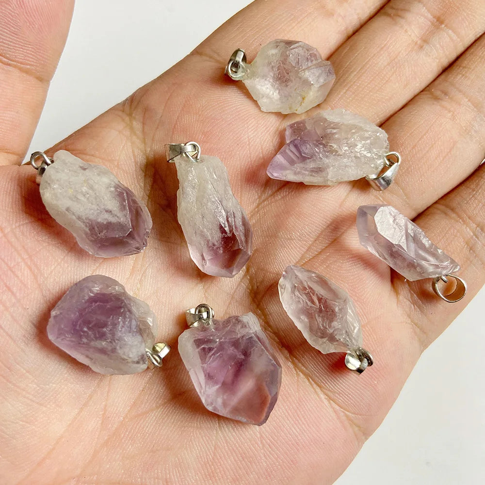 Amethyst Pendant Beads, Natural Healing Gemstones, 9 sizes & Shapes, 2pcs