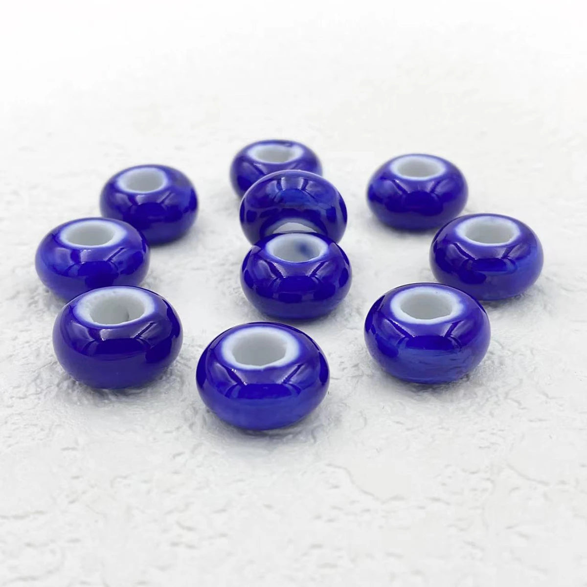 Big Hole Ceramic Spacer Beads, 10PCS