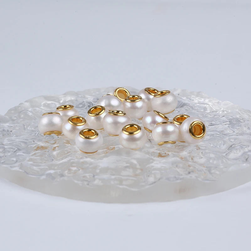 925 Gold Core 11-12mm Freshwater Pearl Beads With Big Holes