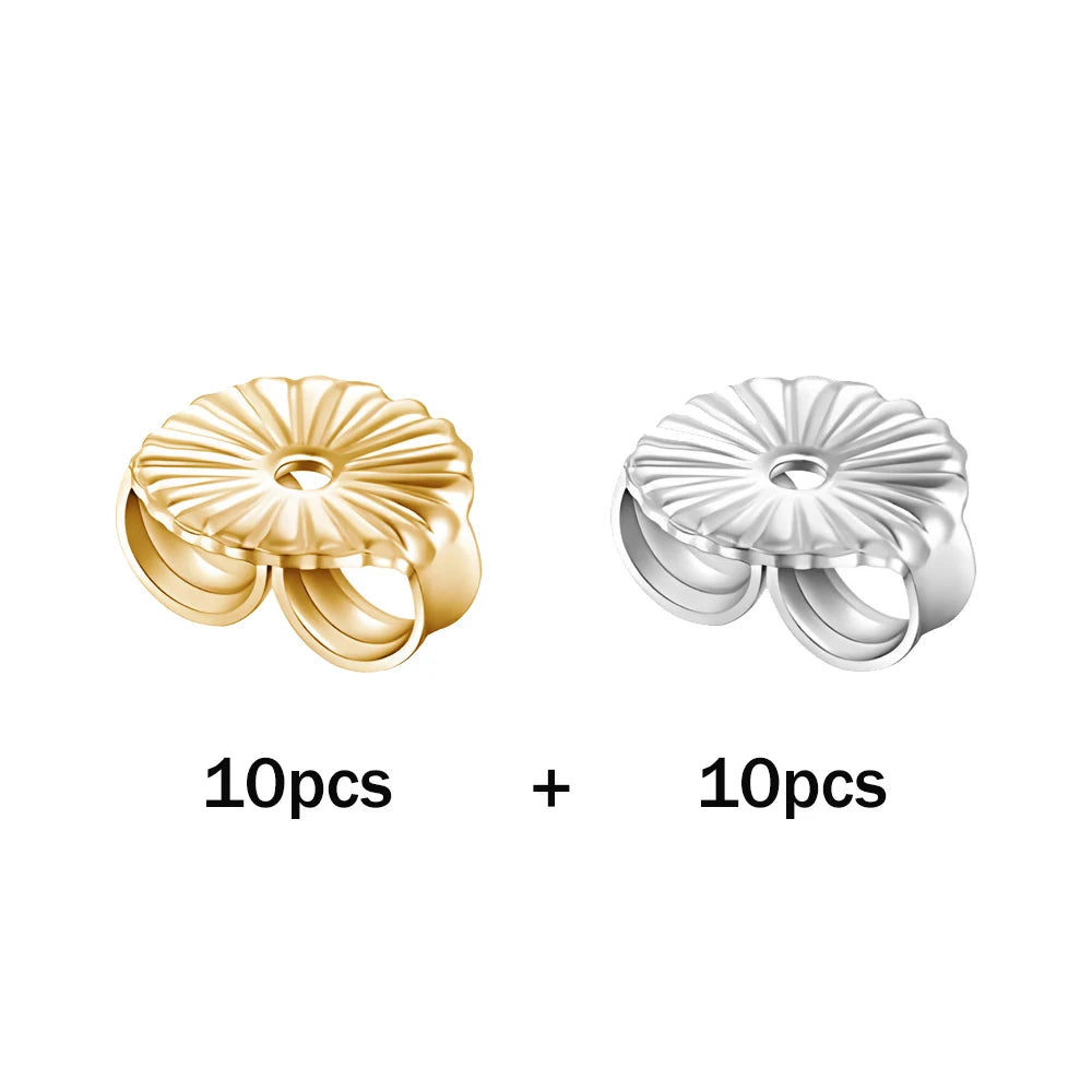 925 Silver 18K Gold Plated Copper Earrings Backs, 20pcs Replacement Lifters for Heavy Stud Earrings