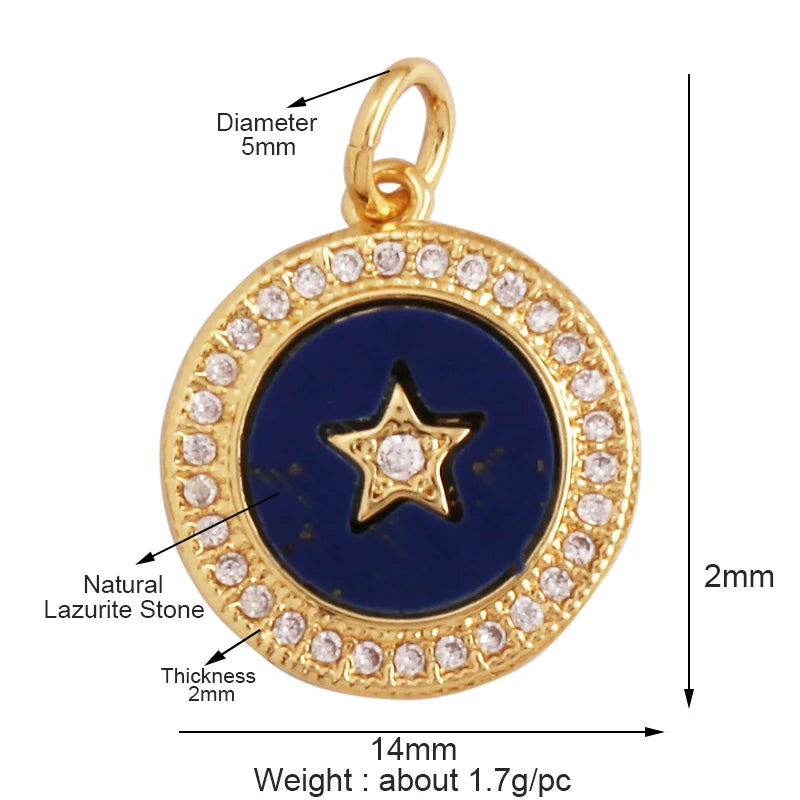 Celestial 18K Gold Inlaid Cubic Zirconia Charm Collection