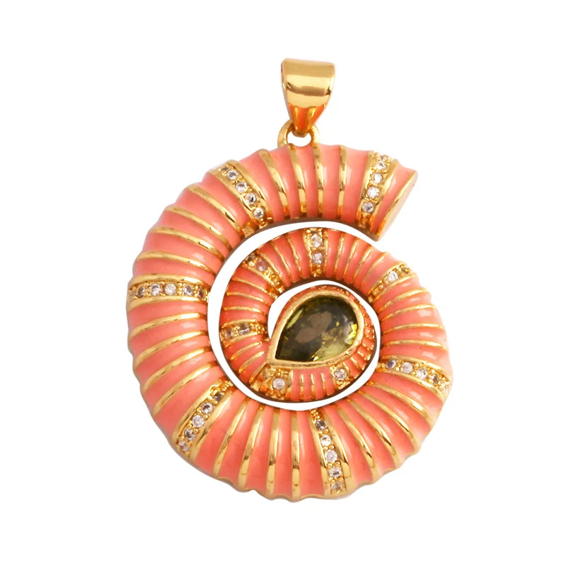 Nautilus 18k Gold Plated Zircon Charm Collection