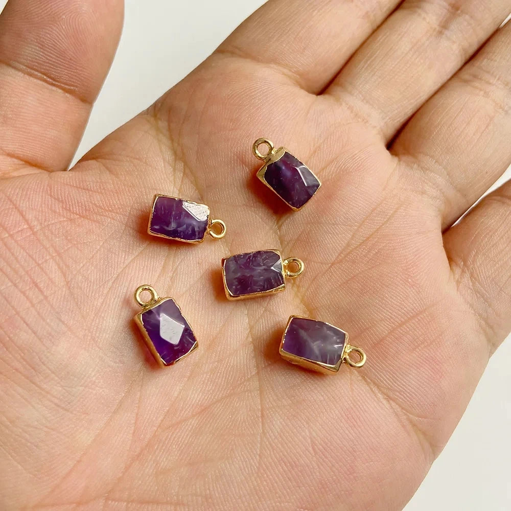 Amethyst Pendant Beads, Natural Healing Gemstones, 9 sizes & Shapes, 2pcs