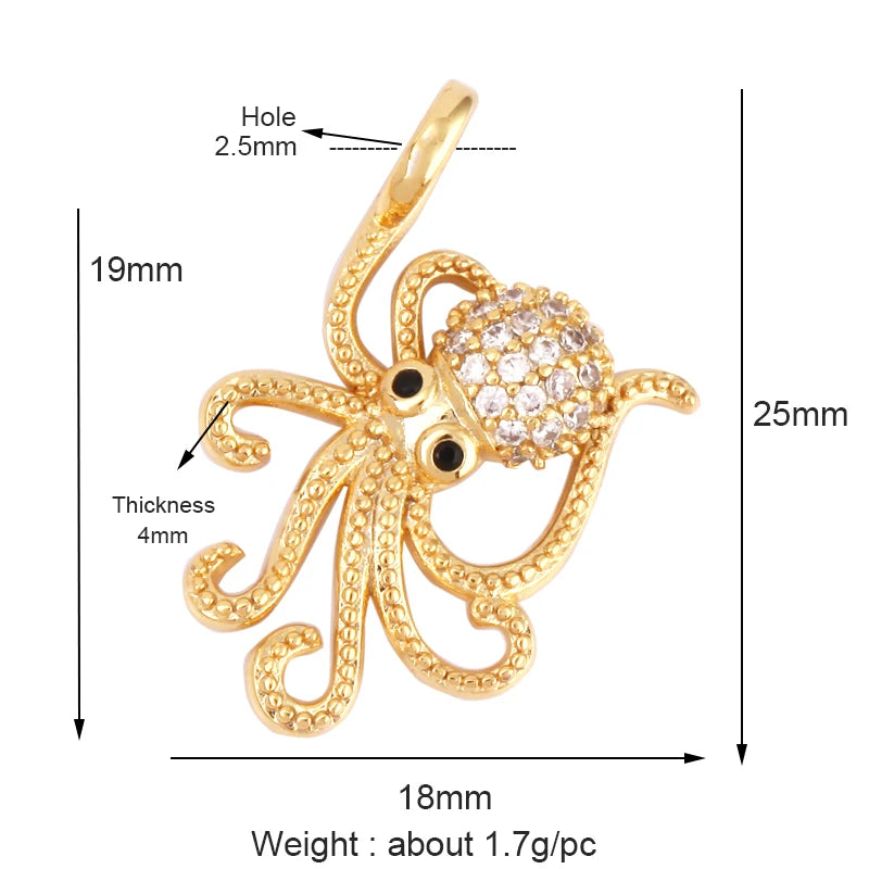 Ocean Jams 18k Gold Plated Zircon Charm Collection