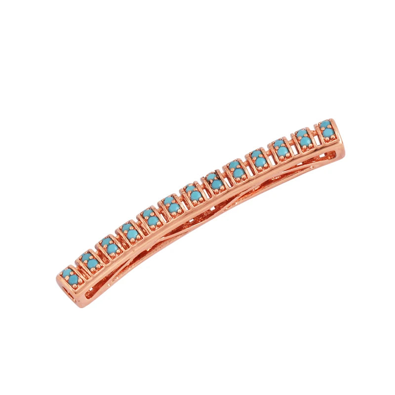 Micro Pave CZ Curved Tube Beads