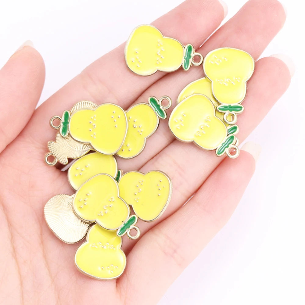 Enamel Strawberry & Friends Resin Charms 10Pcs