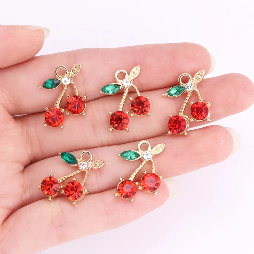 Enamel Strawberry & Friends Resin Charms 10Pcs