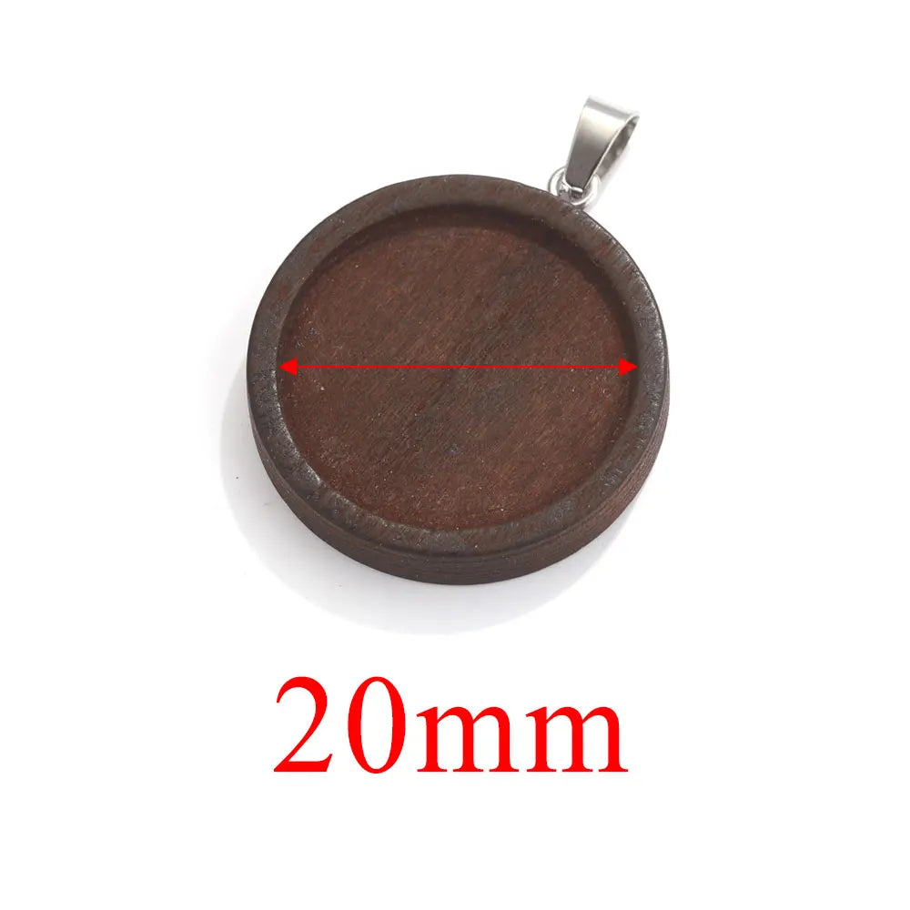 Wood Round Cabochon Base, Blank Settings, 20-25-30mm, 10pcs