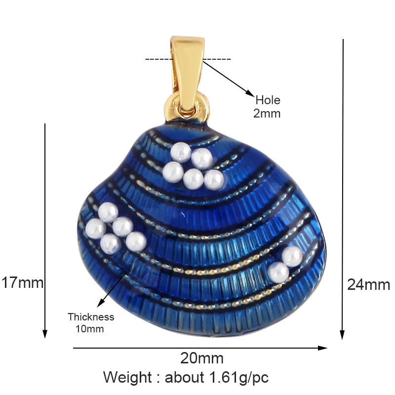 The Deep Blue Sea Collection, 18K Gold Plated Zircon Charms