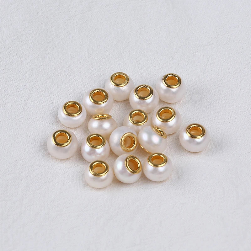 925 Gold Core 11-12mm Freshwater Pearl Beads With Big Holes