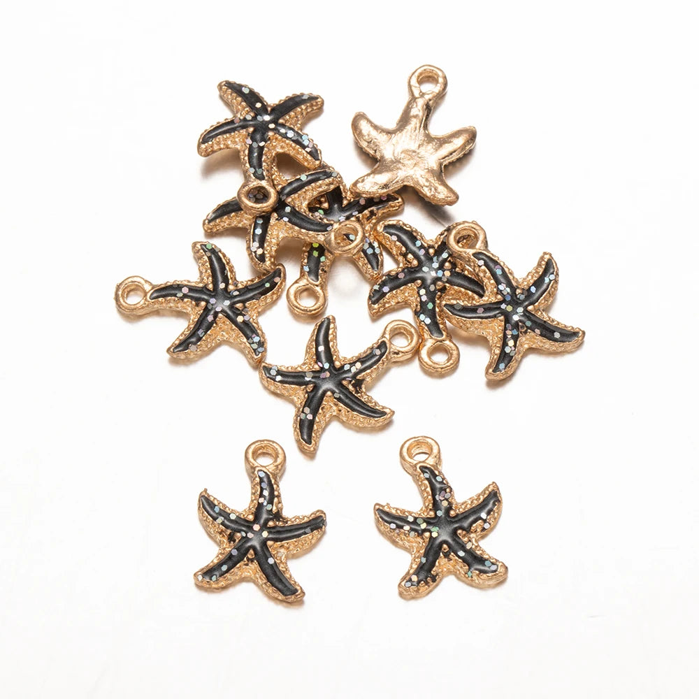 Seaside Seashell & Starfish Charms 10pcs