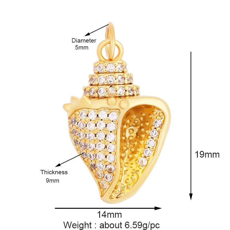 Nautilus 18k Gold Plated Zircon Charm Collection