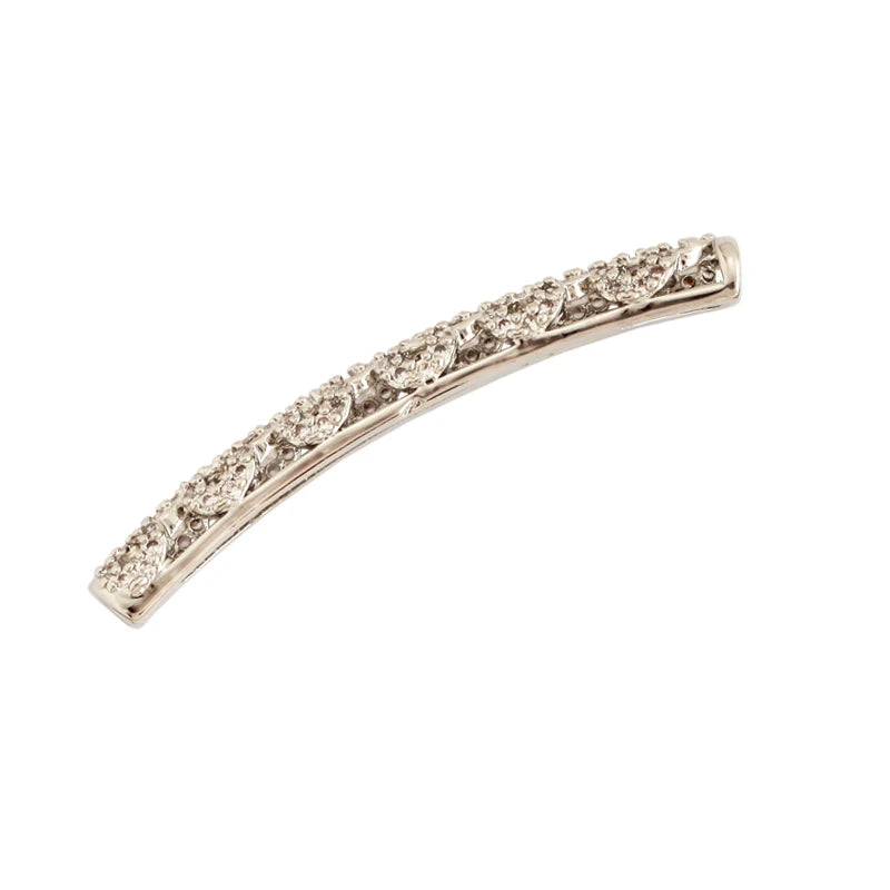 Micro Pave CZ Curved Tube Beads