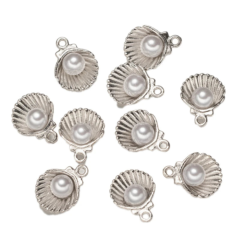 Seaside Seashell & Starfish Charms 10pcs