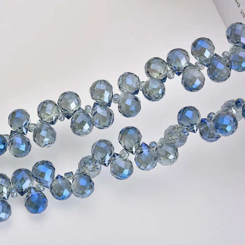 Shiny Crystal Strawberry Beads,  20PCS AB Color Faceted Glass Beads 6-7mm