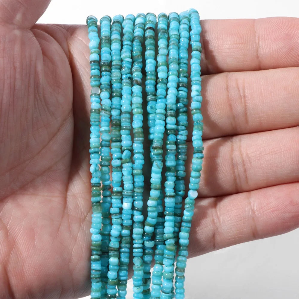 Natural Freshwater Shell Beads, 3-4mm,  Dyed Multicolors, Flat Irregular Boho Style Loose Spacers