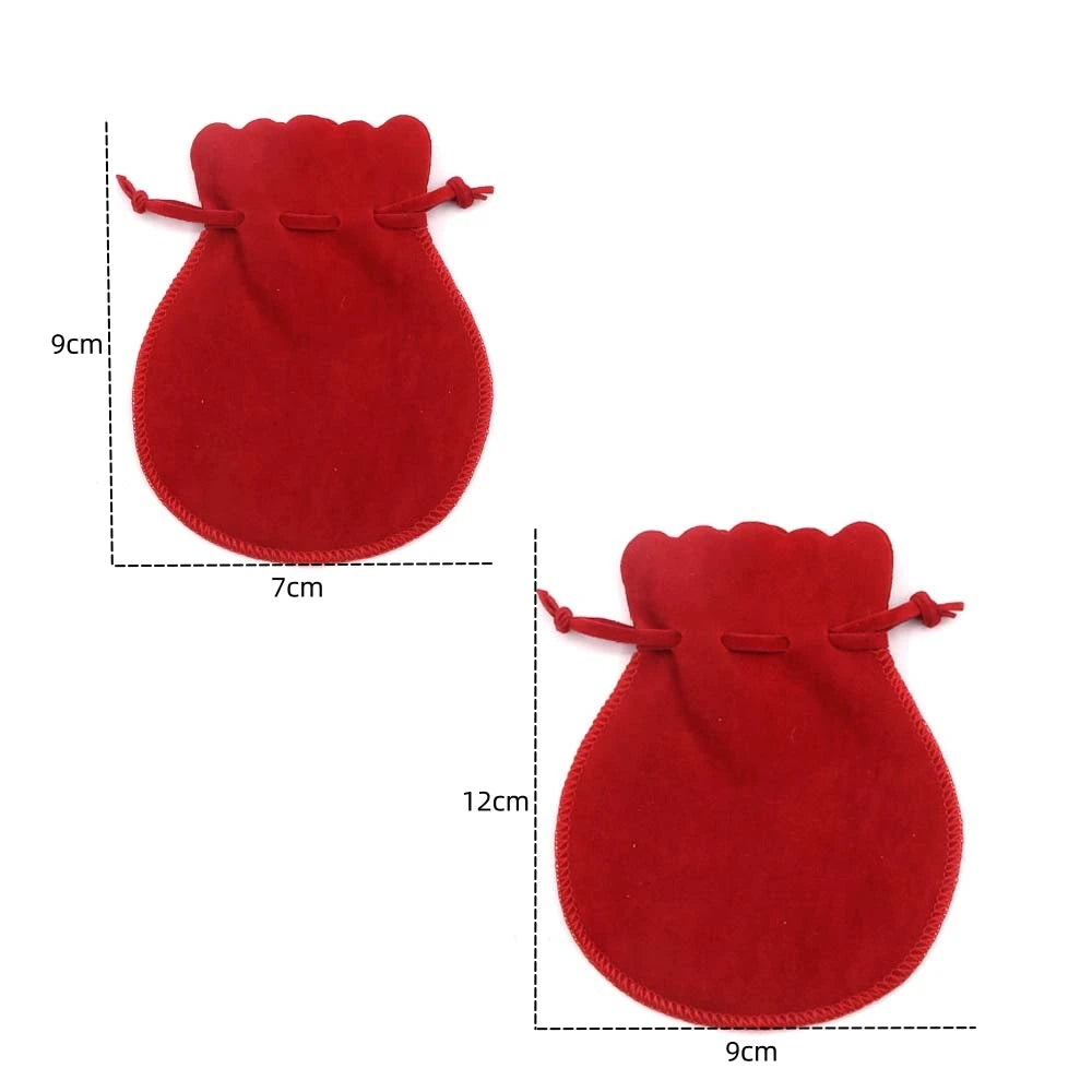 Rounded Velvet Drawstring Bag, Jewelry Pouch, 10pcs