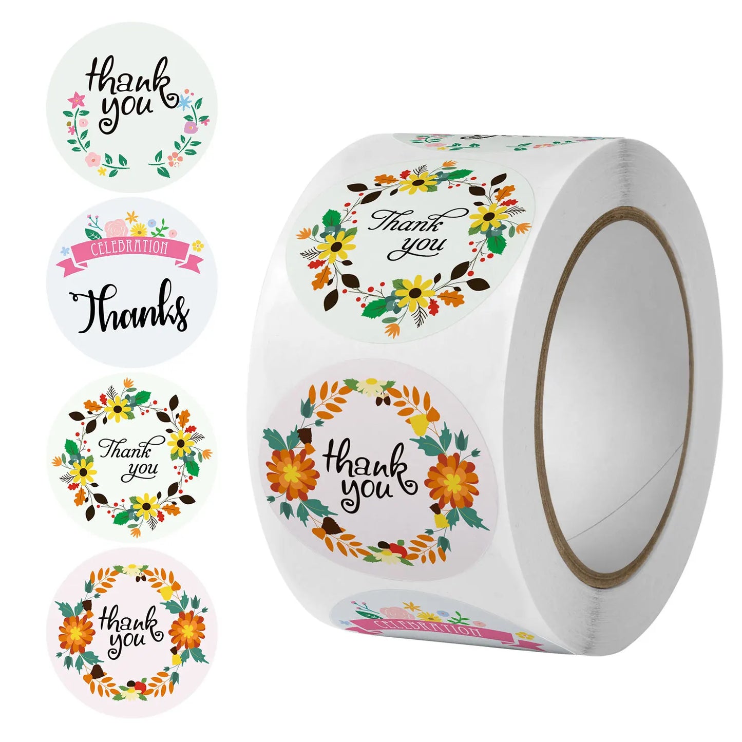 Thank You Stickers Self-Adhesive Labels 500pcs,  25mm, over 25 Designs