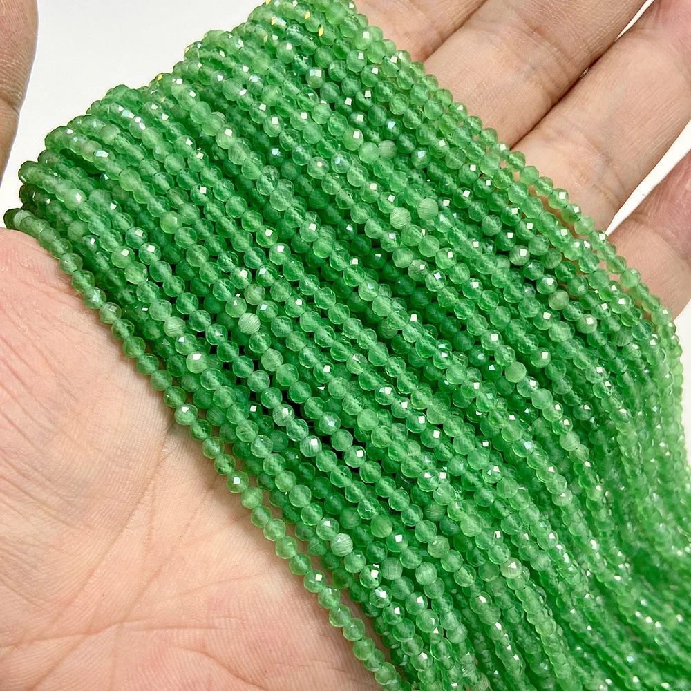 Tiny Green Natural Gemstone Beads, Turquoise, Jade, Agate, Quartz, Amazonite, 2 3 4 mm 15.5" Strand