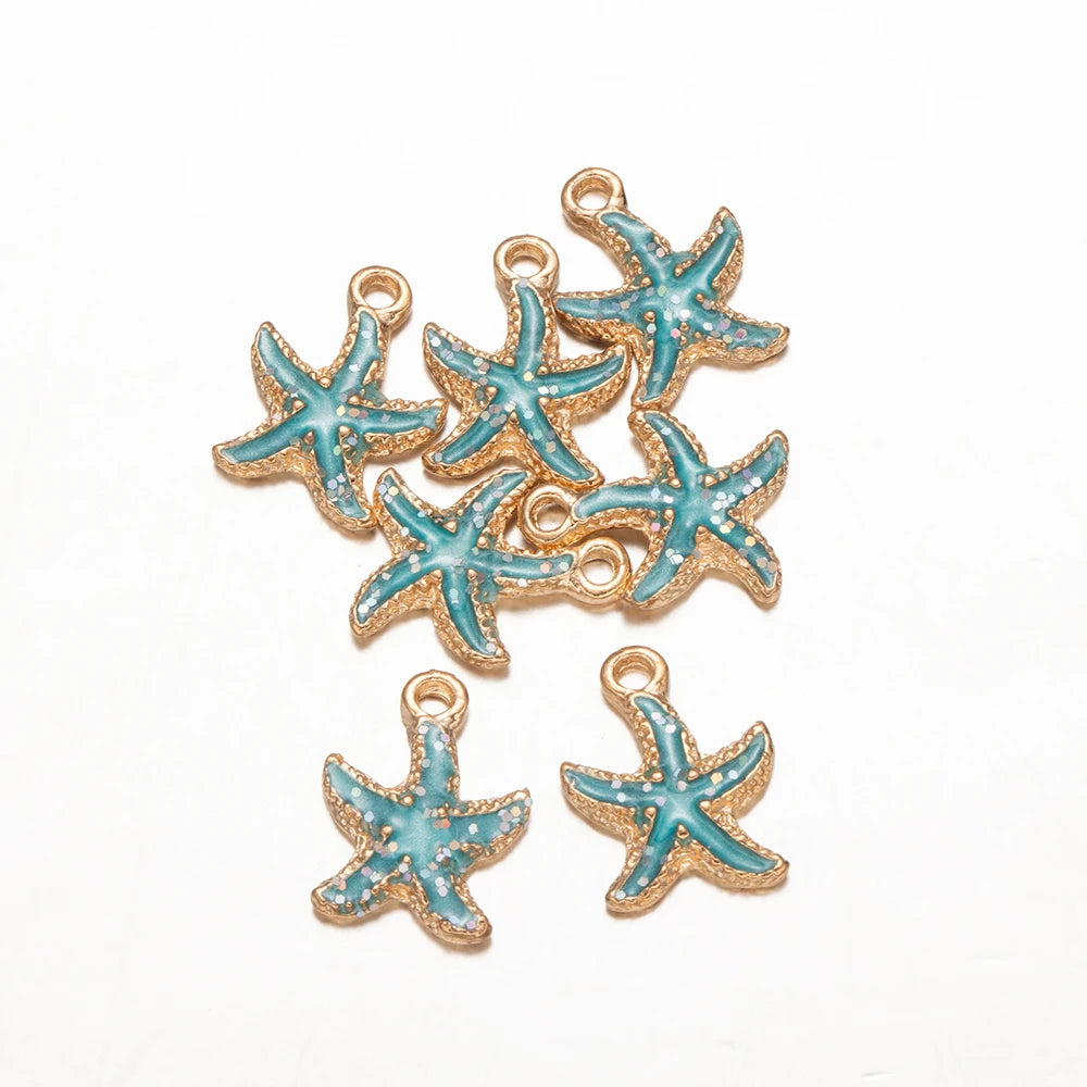 Seaside Seashell & Starfish Charms 10pcs