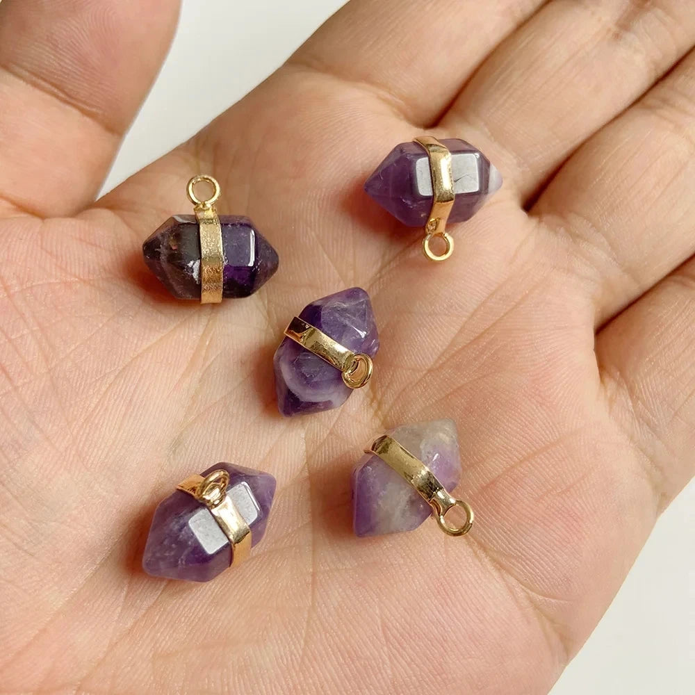 Amethyst Pendant Beads, Natural Healing Gemstones, 9 sizes & Shapes, 2pcs