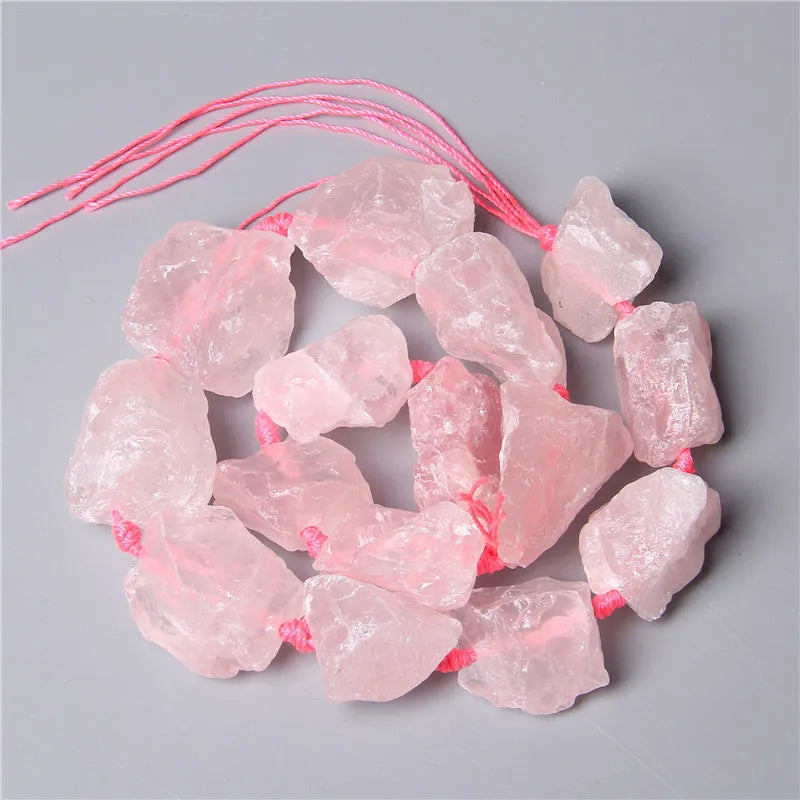 Raw White Quartz Beads, Freeform Crystal Nuggets 2-3cm - 20mm  7-8Pcs