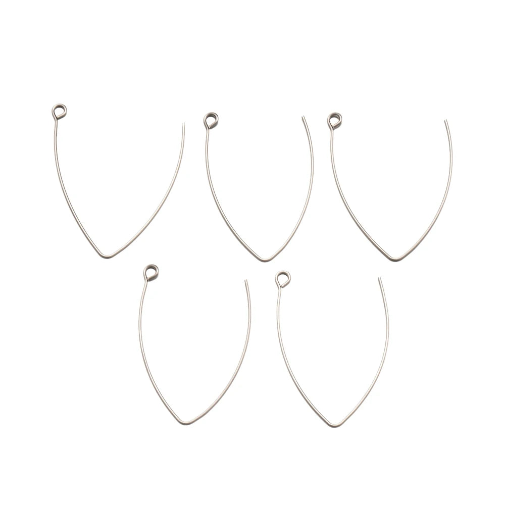 Stainless Steel Anti Allergy V Shape Earring Hooks, Hypoallergenic, 20pcs