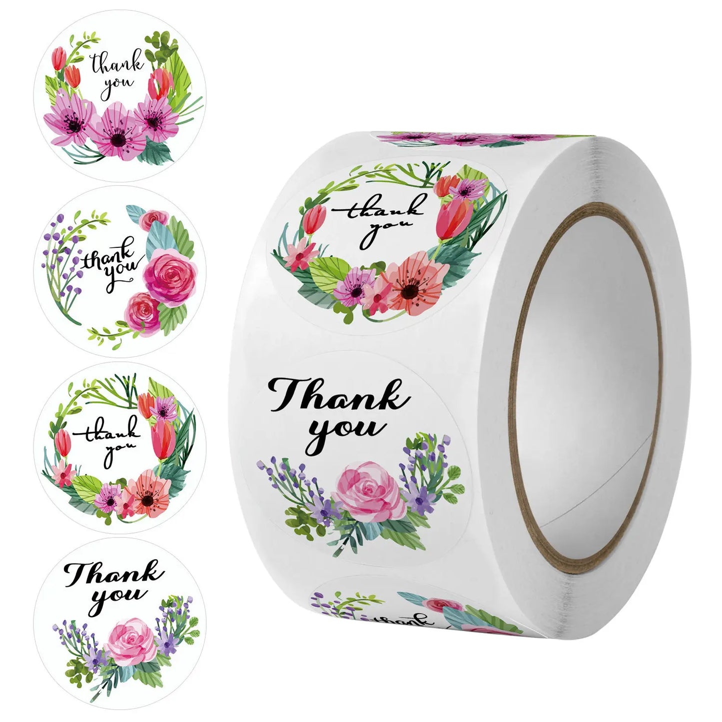 Thank You Stickers Self-Adhesive Labels 500pcs,  25mm, over 25 Designs