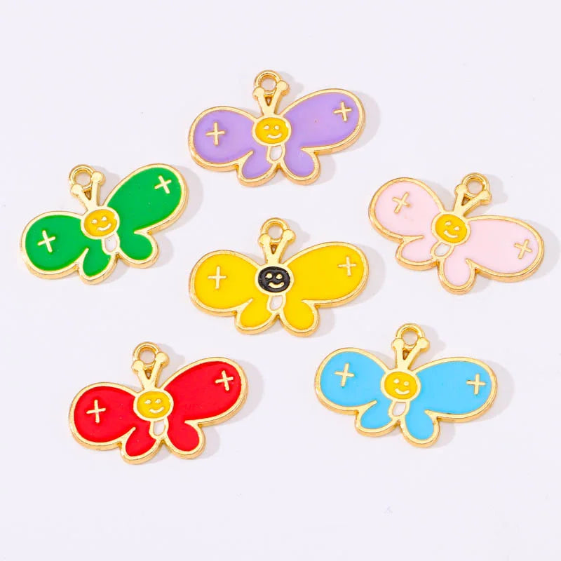 Enamel Bee Pendant Charms, 10Pcs 22*17mm